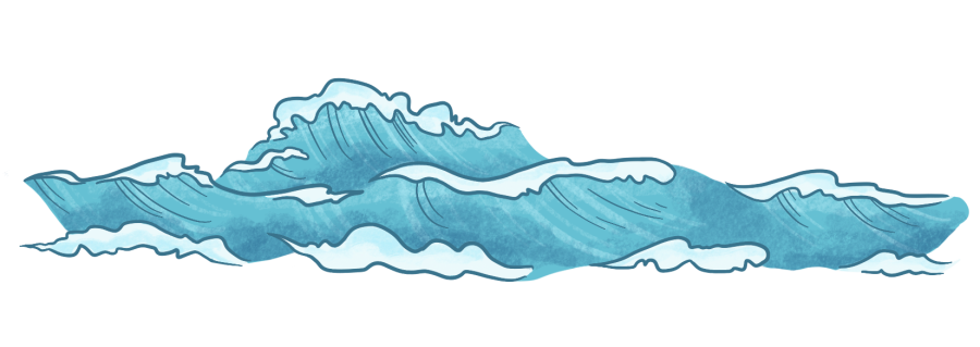 Illustration of ocean waves